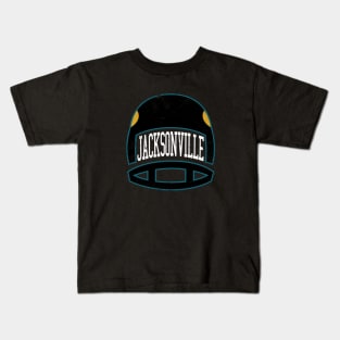 Jacksonville Retro Helmet - Teal Kids T-Shirt